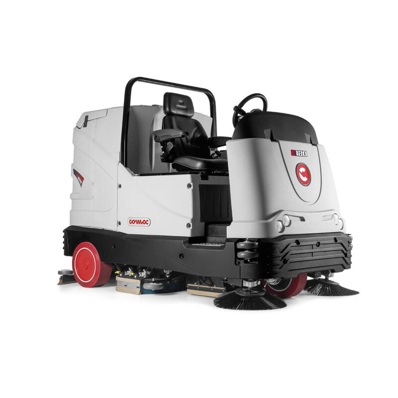 Lavasciuga pavimenti a batteria uomo a bordo Comac Optima C 120